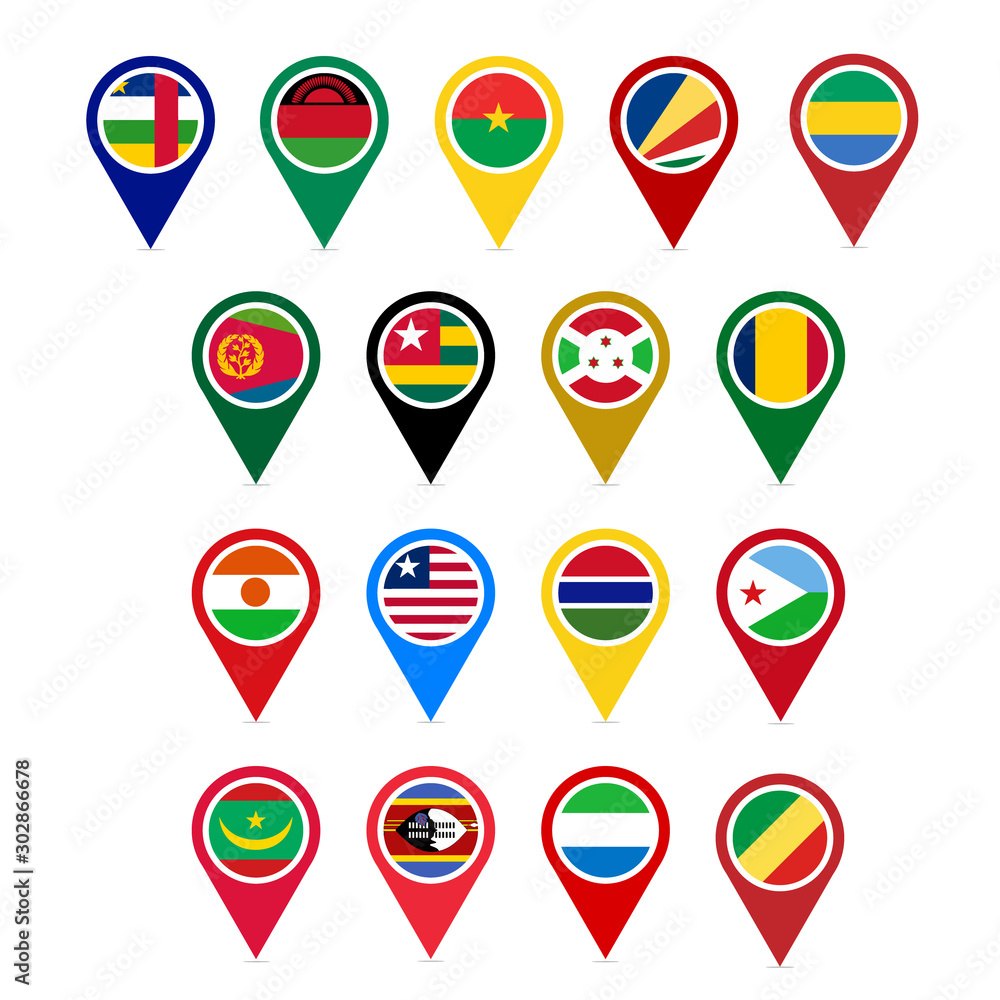 African countries part 4 vector icons design African countries part 4 vector icons design