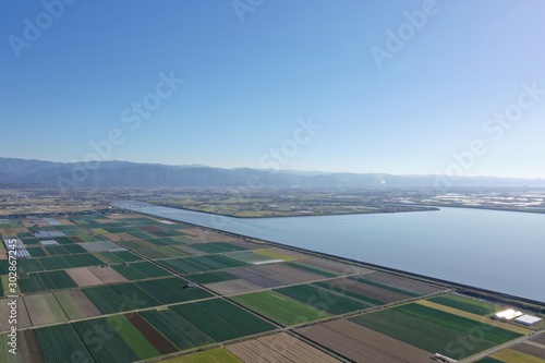 A vast farmland facing the sea
