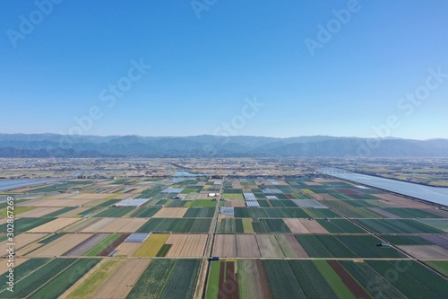 A vast farmland facing the sea
