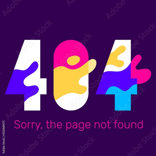 Vector creative template of abstract found 404 error page on dar