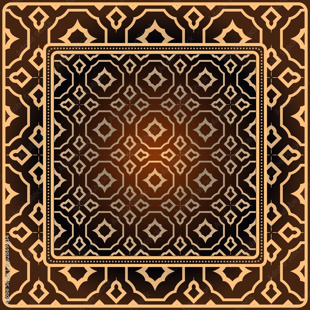 Obraz premium Decorative print with geometric pattern. Vector illustration
