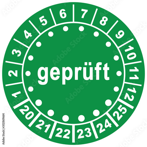 nbci1 NewBigCheckedIcon nbci - german: Prüfsiegel / Mehrjahresprüfplakette / Universal Prüfplakette in grün - text: geprüft - (verwendbar bis Dezember 2025) - circle  xxl g8700