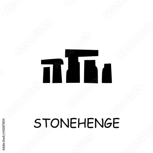 Stonehenge Monument flat vector icon