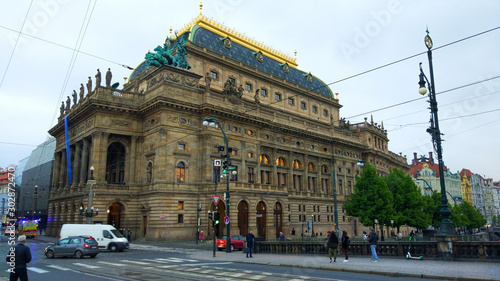 Facade of the National Theatre (Národní divadlo), known as the national monument of Czech history and art, in Prague, Czech Republic