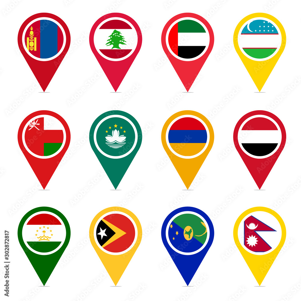 Asian countries part 4 vector icons design Asian countries part 4 vector icons design