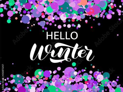 Winter brush lettering. Vector illustration for card or banner