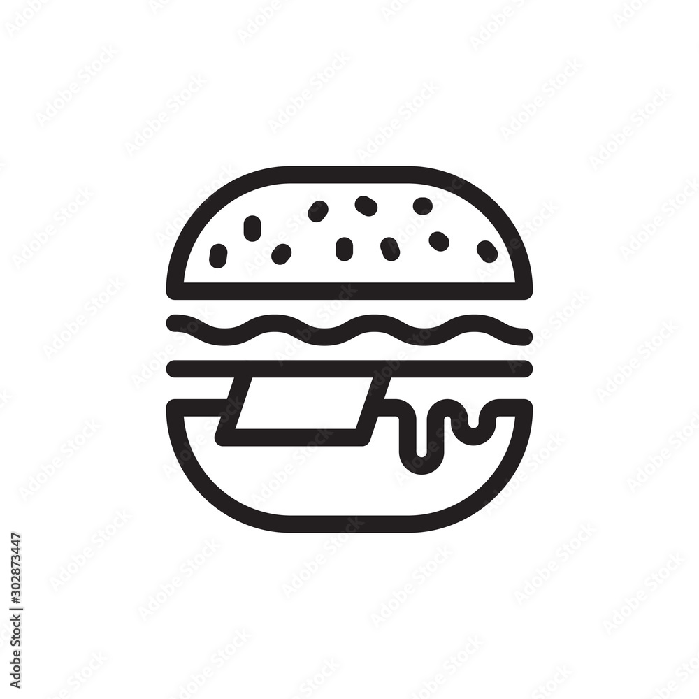 flat line hamburger icon. Logo element illustration. hamburger design. vector eps 10 . hamburger concept. Can be used in web and mobile . flat line hamburger icon. Logo element illustration. hamburger design. vector eps 10 . hamburger concept. Can be used in web and mobile .