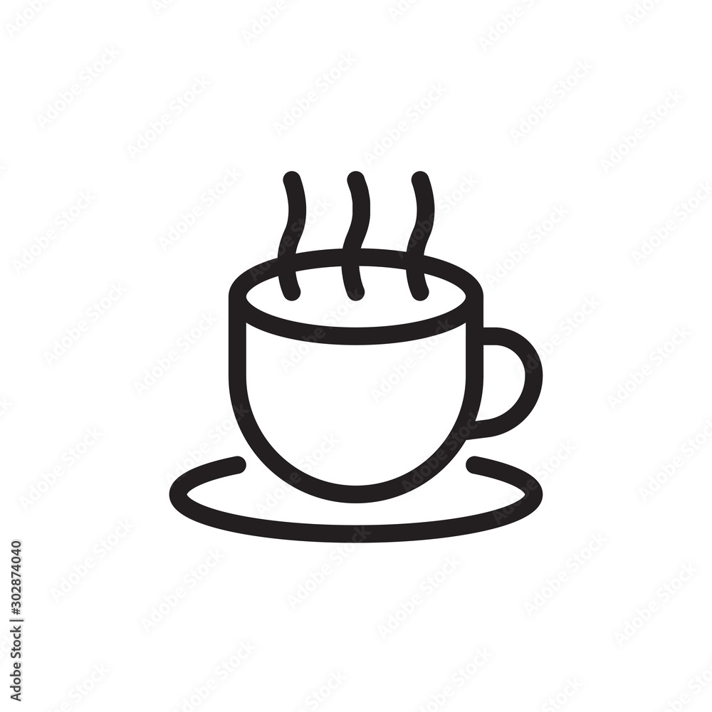 flat line coffee cup icon. Logo element illustration. coffee cup design. vector eps 10 . coffee cup concept. Can be used in web and mobile . editable line stroke thickness flat line coffee cup icon. Logo element illustration. coffee cup design. vector eps 10 . coffee cup concept. Can be used in web and mobile . editable line stroke thickness