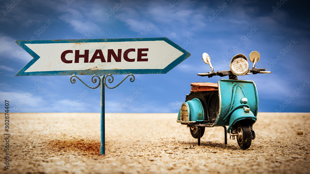 Naklejka premium Street Sign to Chance