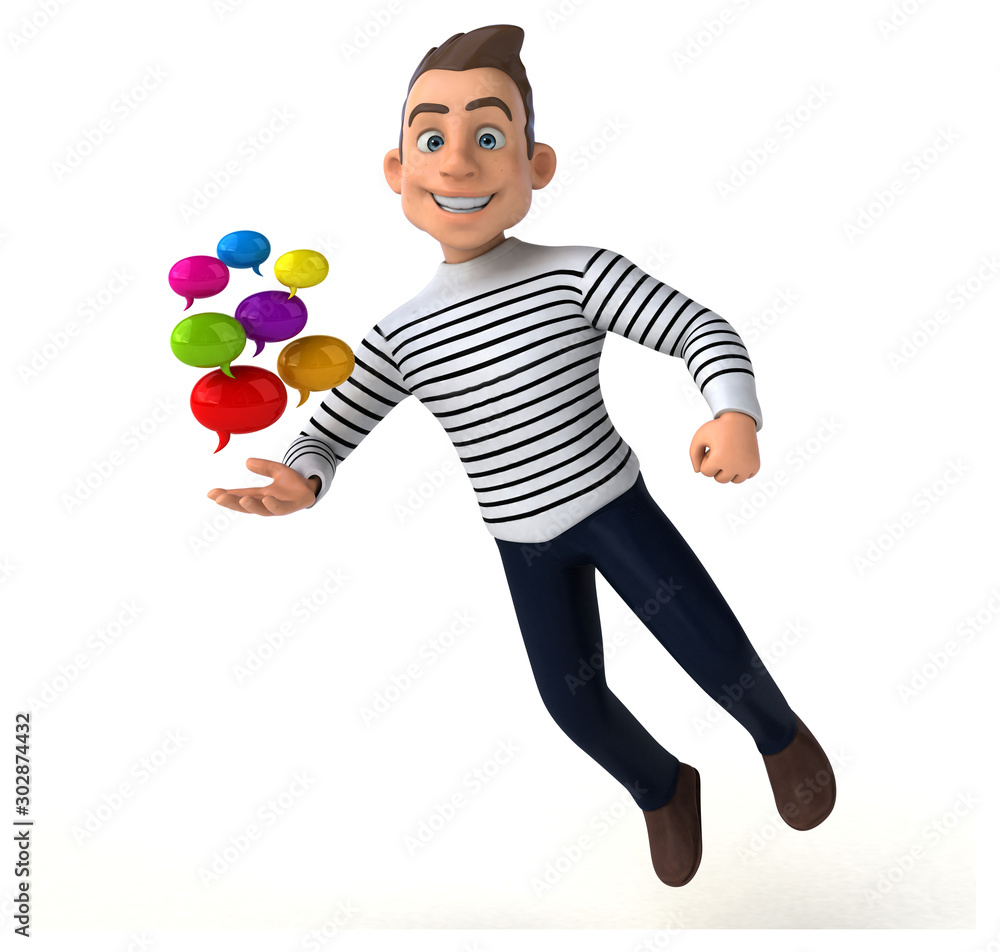 Fun 3D cartoon casual character Fun 3D cartoon casual character