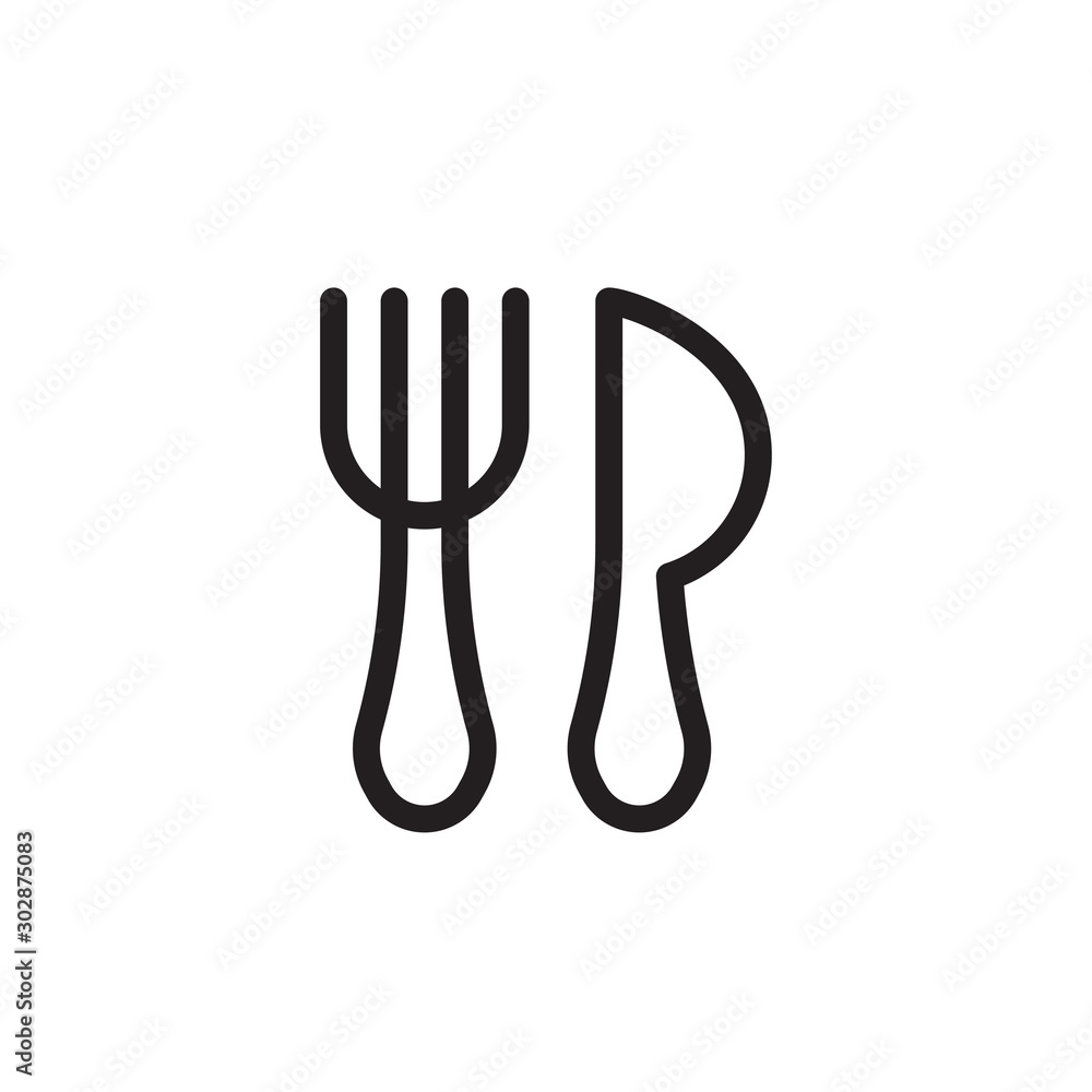 flat line knife and fork icon. Logo element illustration. knife and fork design. vector eps 10 . knife and fork concept. Can be used in web and mobile . flat line knife and fork icon. Logo element illustration. knife and fork design. vector eps 10 . knife and fork concept. Can be used in web and mobile .
