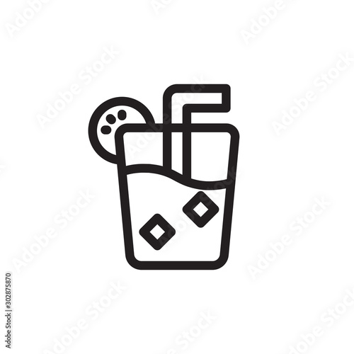 flat line juice icon. Logo element illustration. juice design. vector eps 10 . juice concept. Can be used in web and mobile . © dellaf semiga