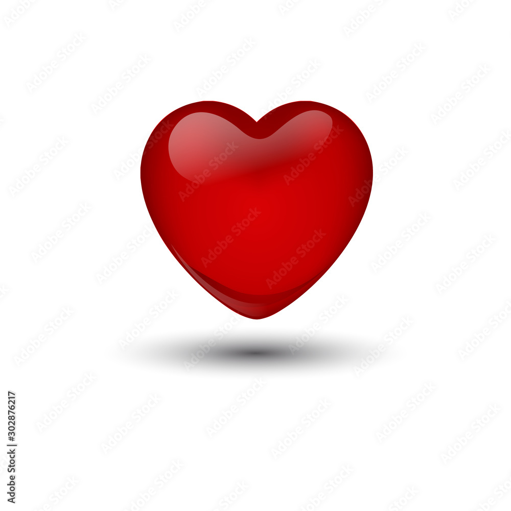 Isolated red gossy heart. 3d effect. Vector illustration Isolated red gossy heart. 3d effect. Vector illustration