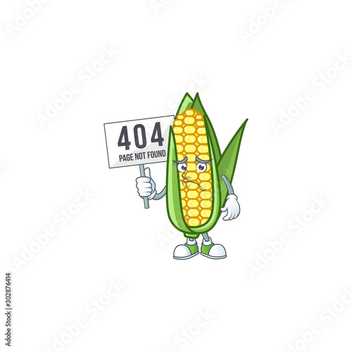 Cartoon corn sweet with the character pouting bring board