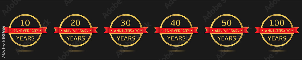 Anniversary Golden label set Anniversary Golden label set