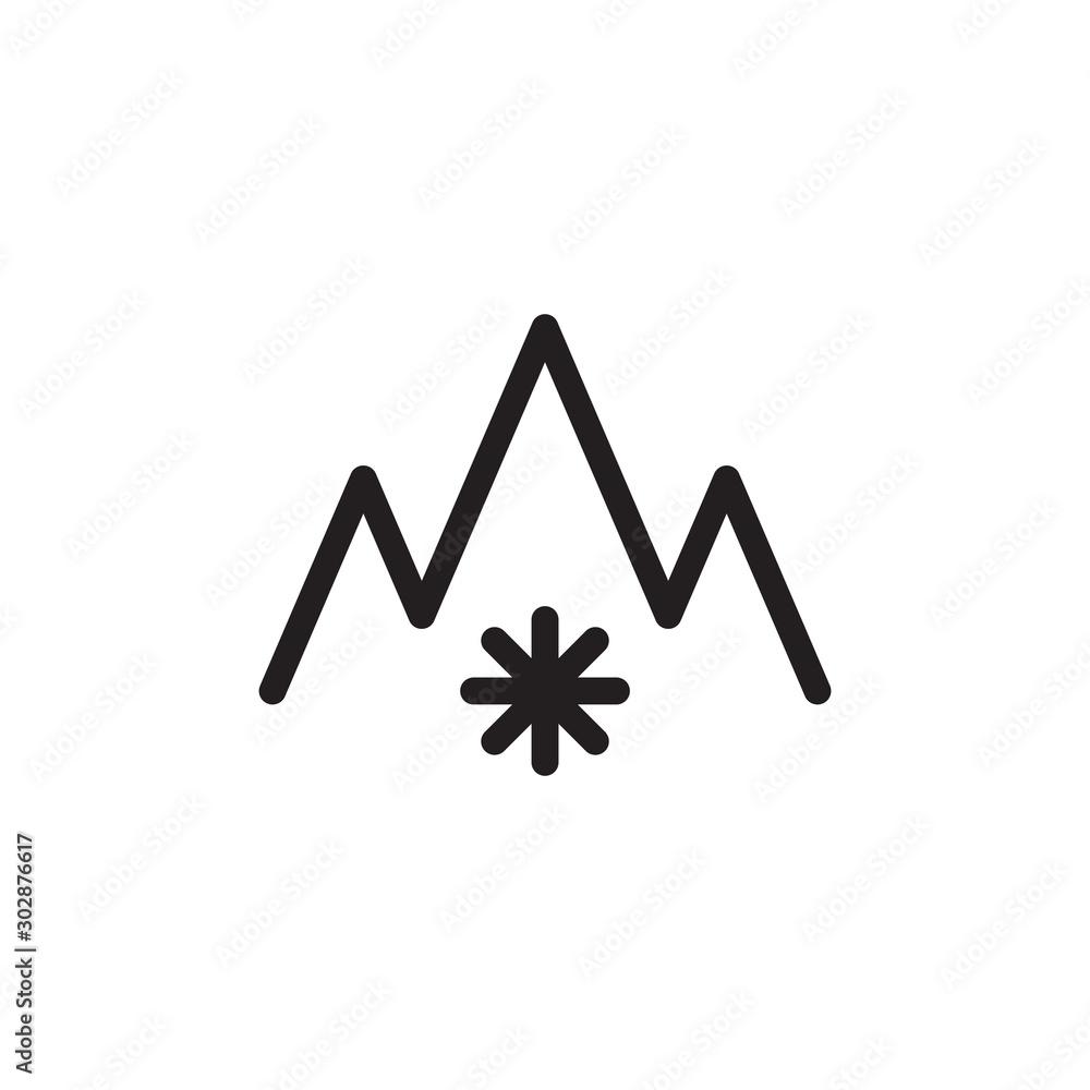 flat line mountain ice flake icon. Logo element illustration. mountain ice flake design. vector eps 10 . mountain ice flake concept. Can be used in web and mobile . thickness can be adjusted flat line mountain ice flake icon. Logo element illustration. mountain ice flake design. vector eps 10 . mountain ice flake concept. Can be used in web and mobile . thickness can be adjusted