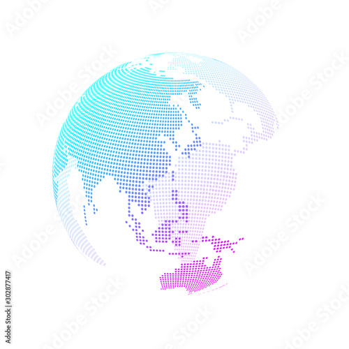 Global network connection concept. Big data visualization. Social network communication in the global computer networks. Internet technology. Business. Science. Vector illustration