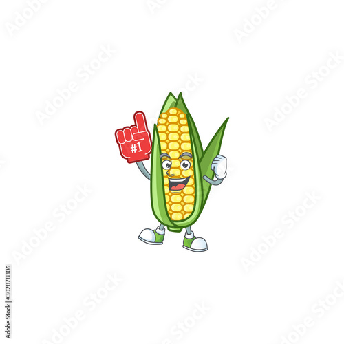 Cute corn with the character cartoon foam finger