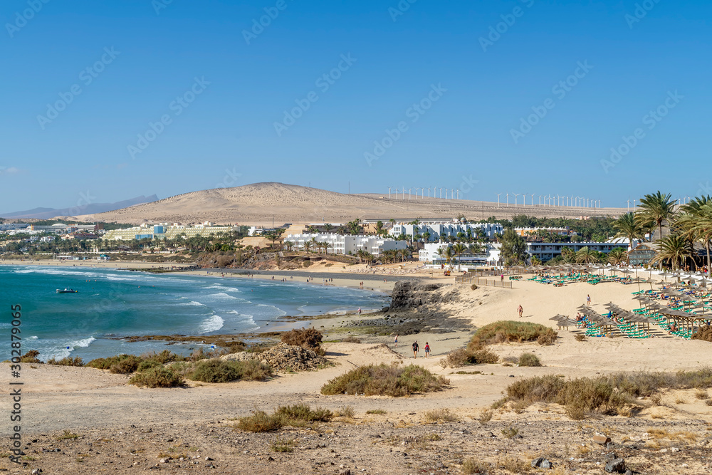 Beautiful view of the Costa Calma resort on the island of Fuerteventura, Canary Islands, Spain