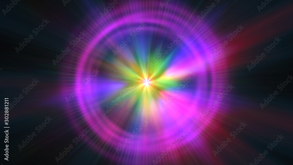 ray star circle halo abstract