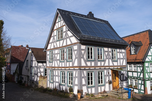 Typisches Fachwerkhaus in der Altstadt von Idstein/Deutschland