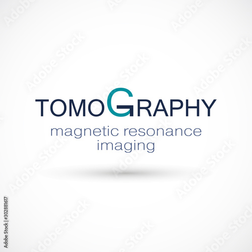 MRI diagnostic vector icon logo. Magnetic resonance imaging