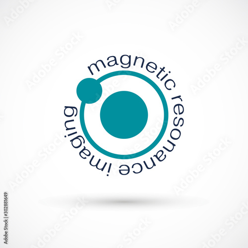 MRI diagnostic vector icon logo. Magnetic resonance imaging