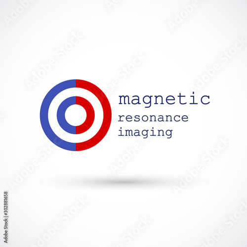 MRI diagnostic vector icon logo. Magnetic resonance imaging
