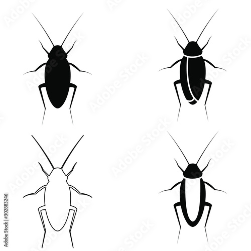 Cockroach insect vector icons set. pest illustration symbol collection. © Denys