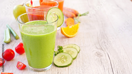 assorted of vegetable smoothie, healthy lifestyle