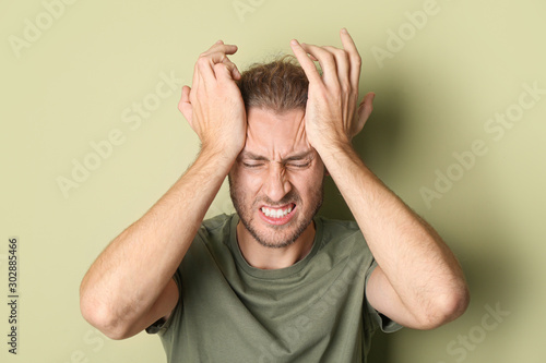 Portrait of man suffering f...