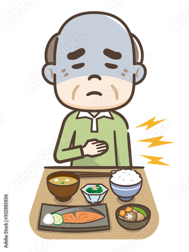 食欲不振のシニア男性