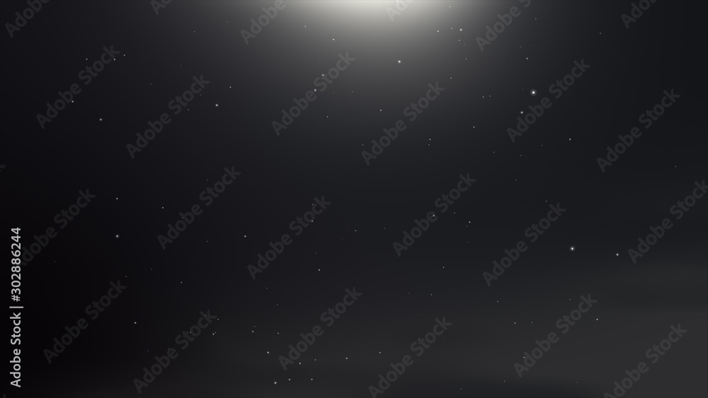 Abstract Dark Grey Background with Light Flare and Particles.