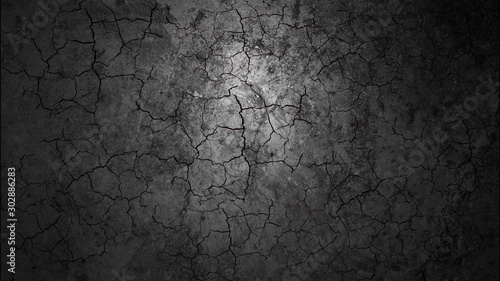 Cracked Wall Abstract Background. Grey Background Texture.