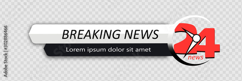 Tv news bar. Lower Third TV News Bars Set Vector. Television broadcast media title banner.