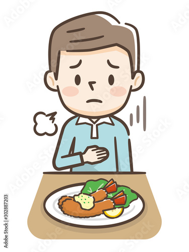 食欲不振の男性