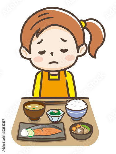 食欲不振の女の子