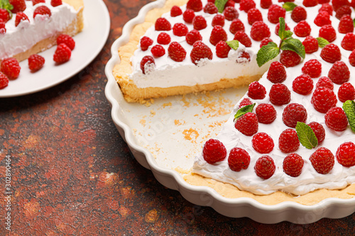 Delicious raspberry tart wi...