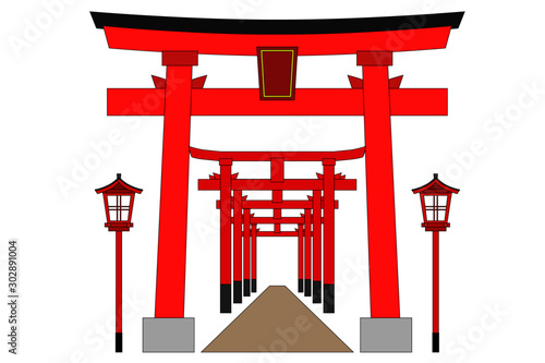 鳥居の列縁あり