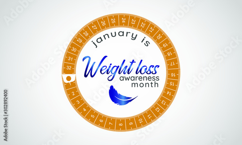 Vector illustration on the theme of Weight loss awareness month of January.