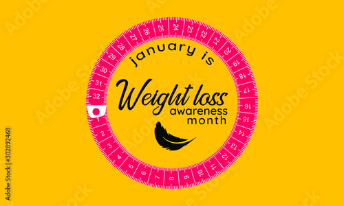Vector illustration on the theme of Weight loss awareness month of January.