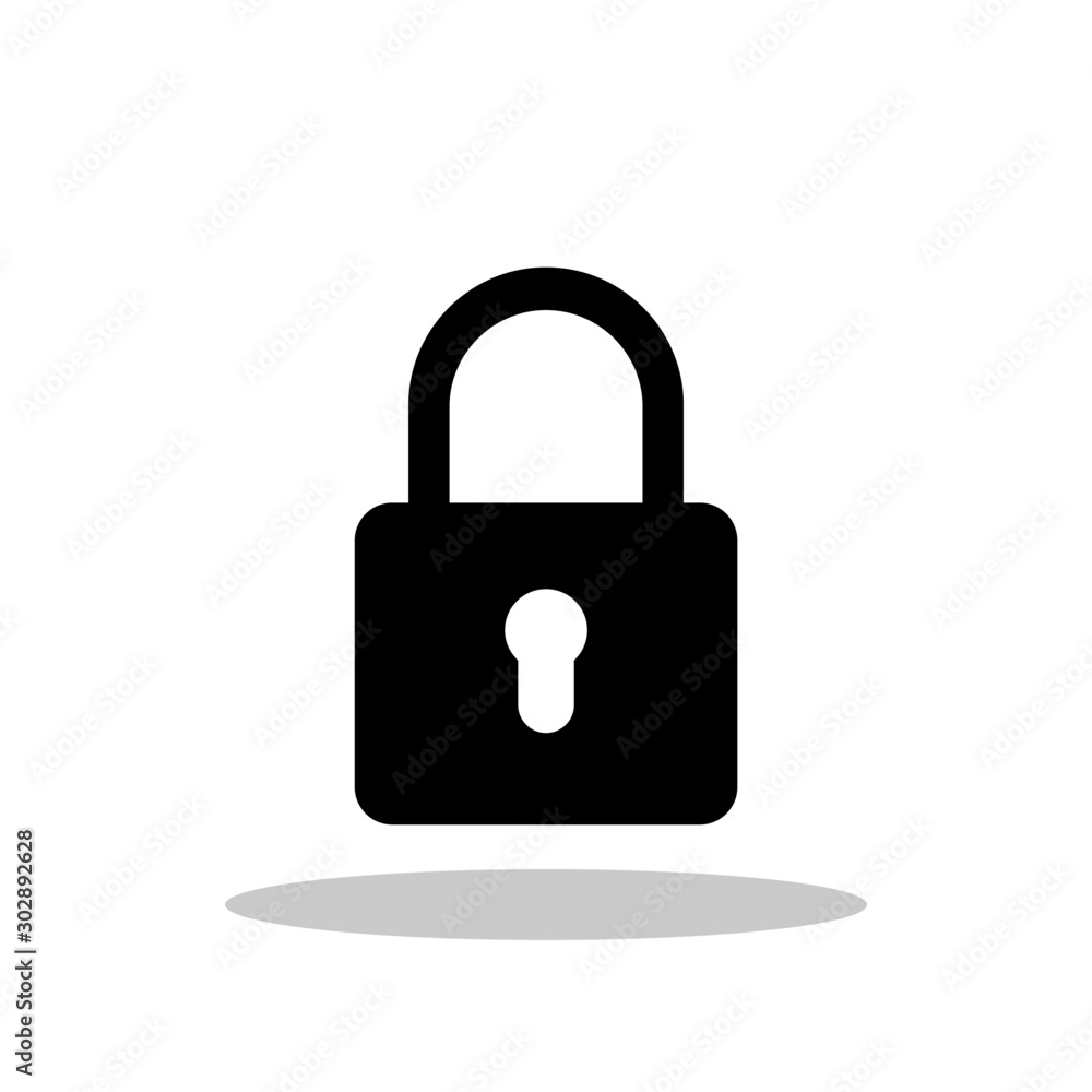 Lock icon in flat style. Security symbol for your web site design, logo, app, UI Vector EPS 10. Lock icon in flat style. Security symbol for your web site design, logo, app, UI Vector EPS 10.