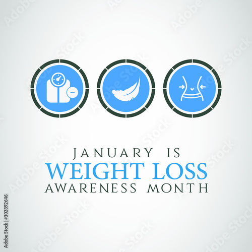 Vector illustration on the theme of Weight loss awareness month of January.