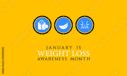 Vector illustration on the theme of Weight loss awareness month of January.