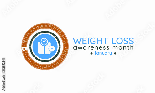 Vector illustration on the theme of Weight loss awareness month of January.