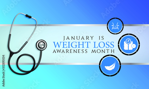 Vector illustration on the theme of Weight loss awareness month of January.