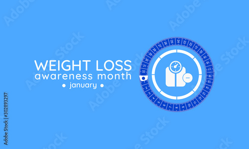Vector illustration on the theme of Weight loss awareness month of January.