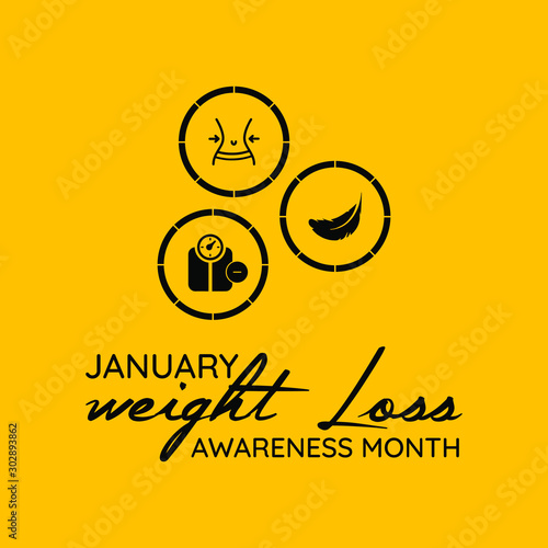 Vector illustration on the theme of Weight loss awareness month of January.