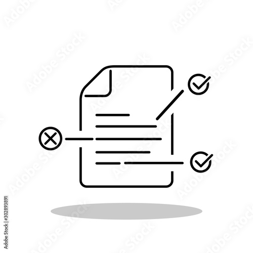 Contract terms and conditions outline icon in flat style. Assignment symbol for your web site design, logo, app, UI Vector EPS 10.