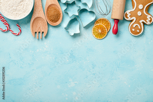 Christmas baking table